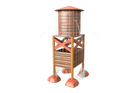 1130 9374 Wooden Water Tower Farm Perspective