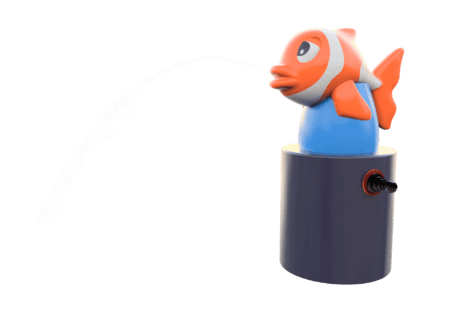 1115 9376 Clown Fish With Hand Pump Perspective