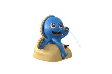 1115 9381 Octopus On Rock With Hand Pump Perspective