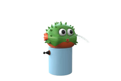 1115 9965 Puffer Fish Underwater With Hand Pump Perspective