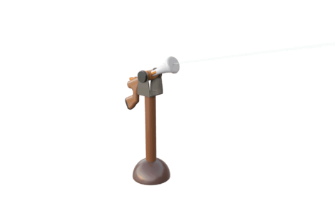 1125 9819 Wooden Water Gun Western Perspective