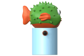 1115 9965 Puffer Fish Underwater With Hand Pump Side